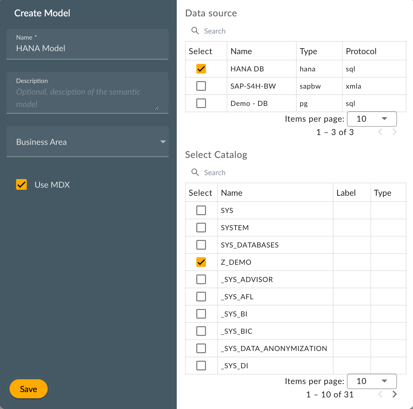 Create HANA Model