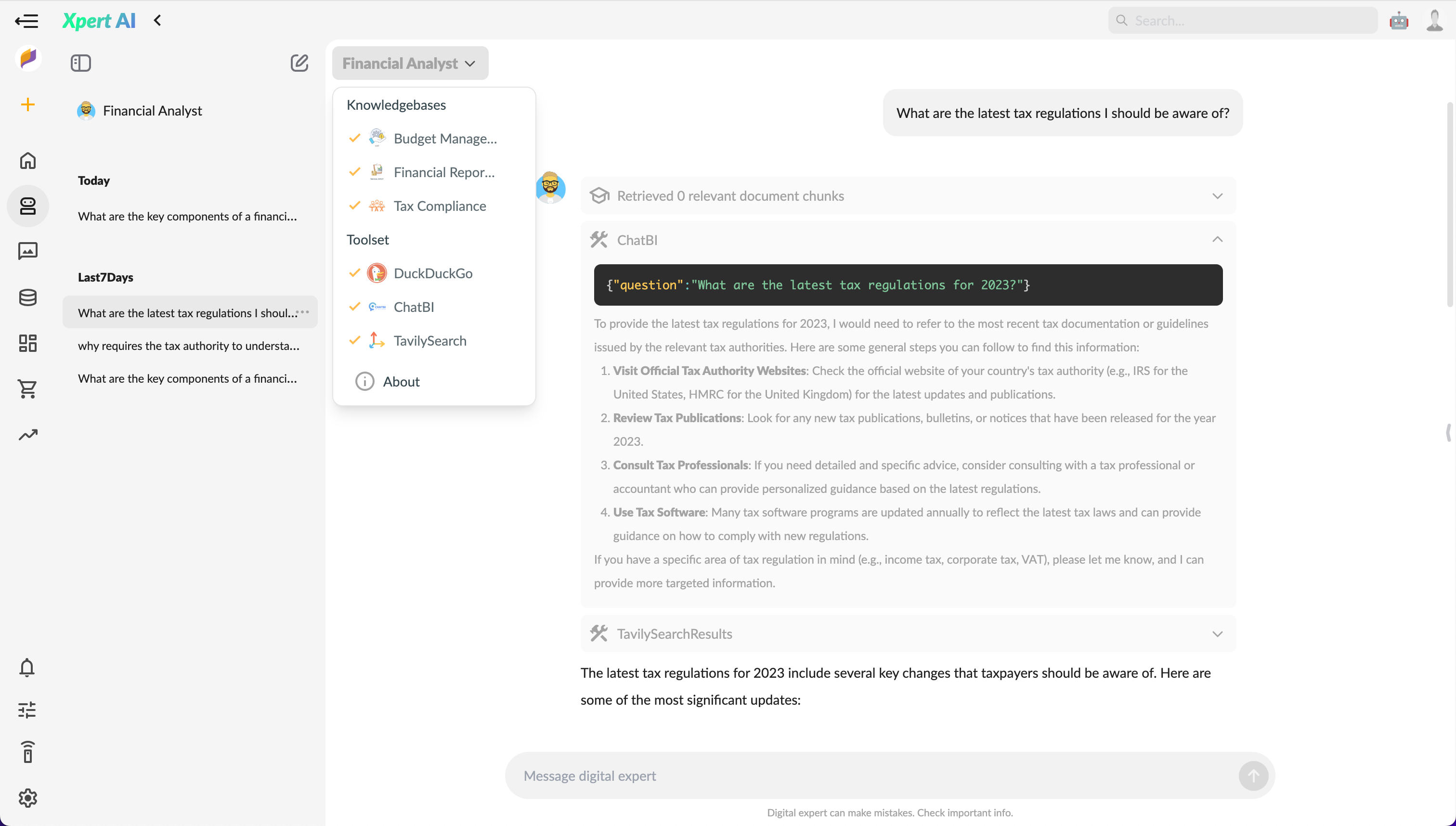 Chat with Xpert role use tools