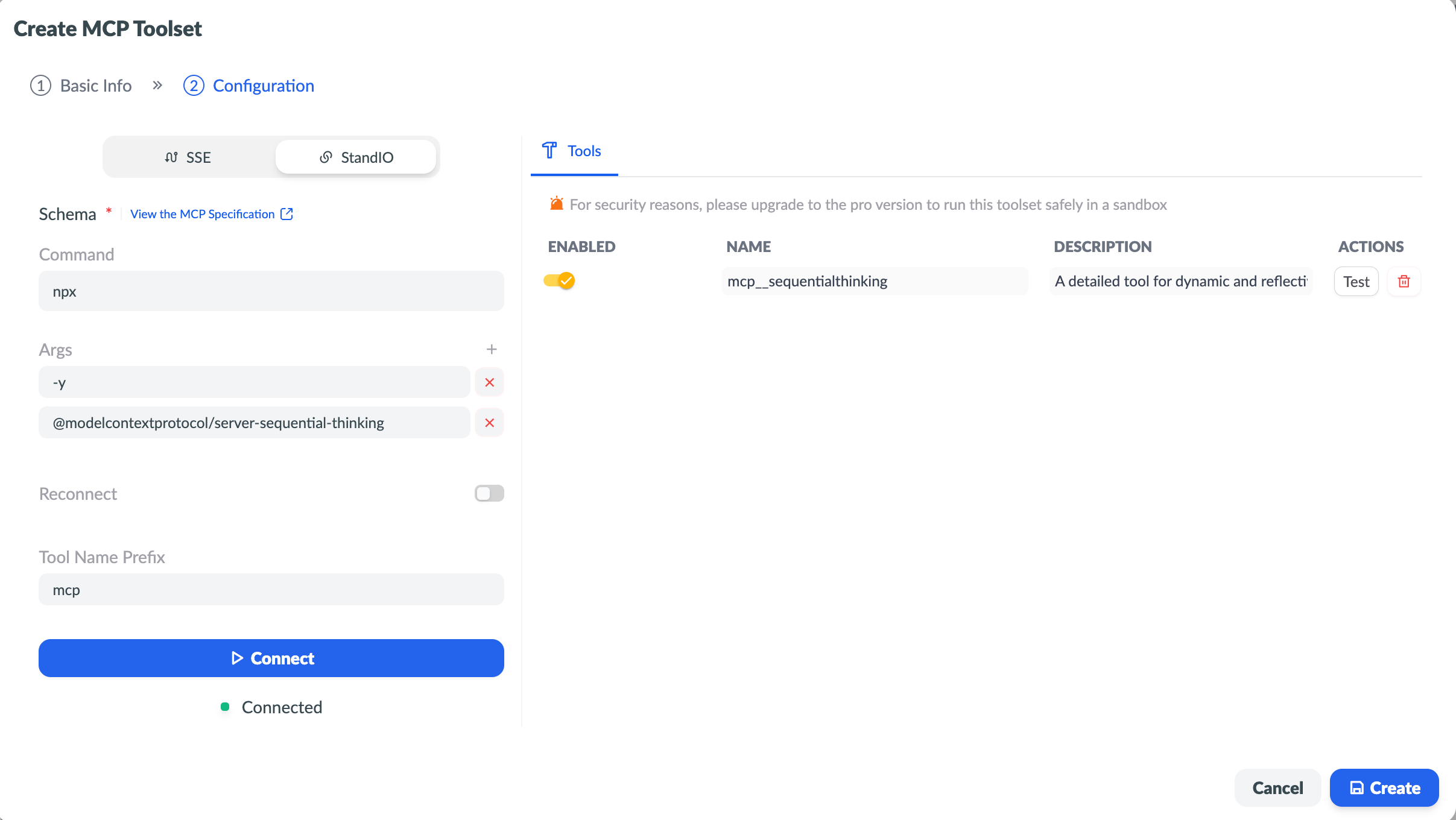 创建 MCP 工具集