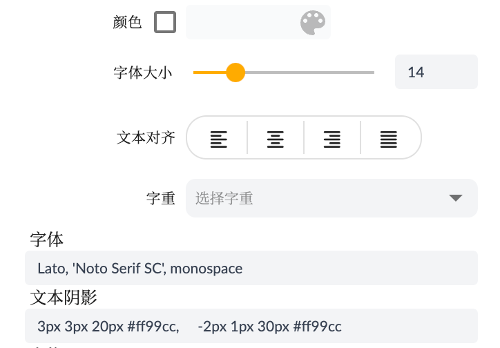 故事仪表板文本样式
