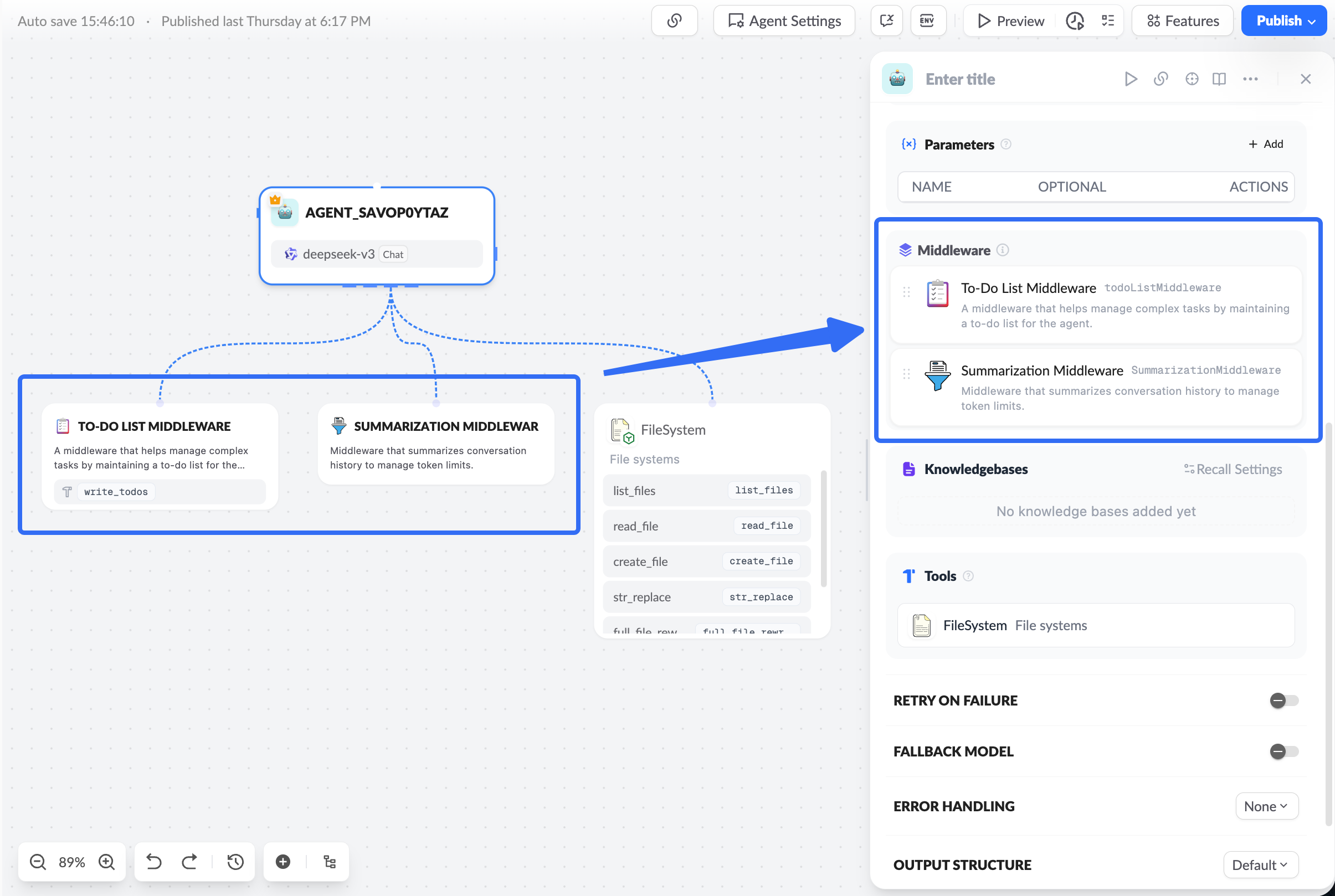 Middleware node config